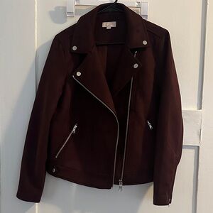 Women's Burgundy Moto Jacket